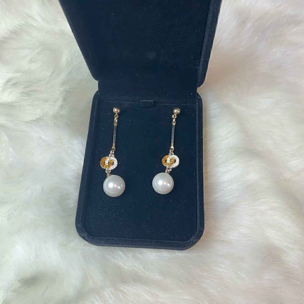 [ jafra] drop faux pearl earrings #9